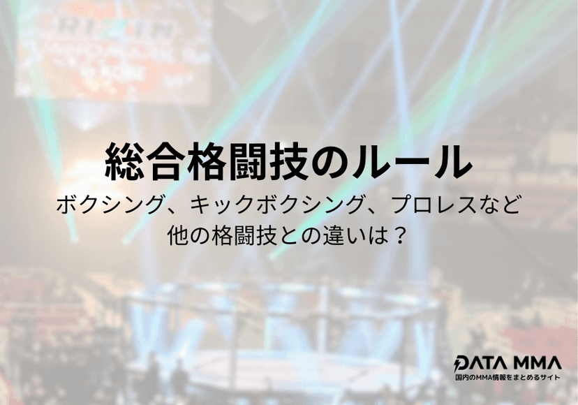 総合格闘技(MMA)のルール【ボクシング、キックボクシングとの違い】